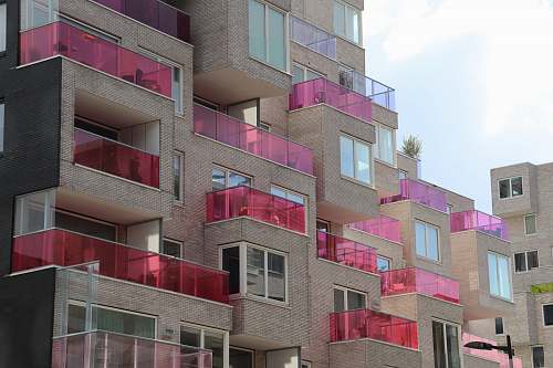 high rise gray concrete building town